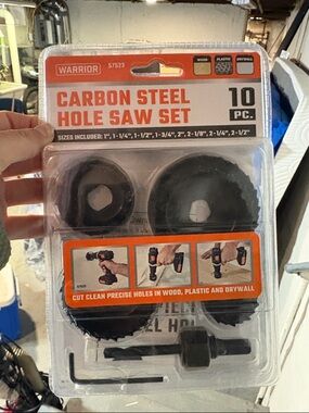 Warrior Carbon Steel Hole Saw Set - Black and Orange, 10 pc